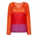 Light fog colorful V-neck sweater Iwon