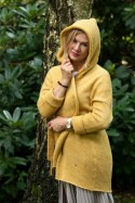 Cuddly cardigan with a hood - Yellow