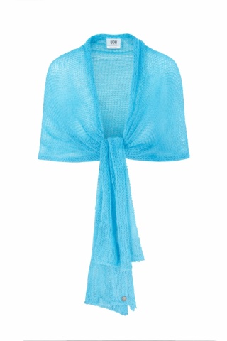 Alpaka lekki szal - etola - Jasny Turkus