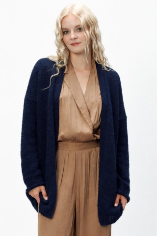 Alpaka sweter Aurelia - granatowy