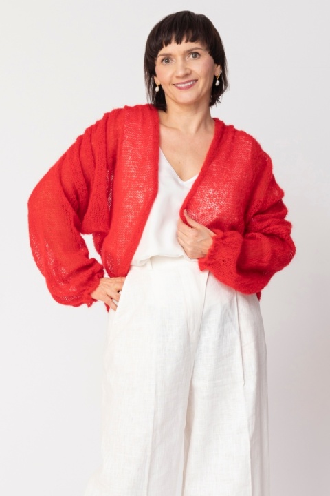 Lekki sweter mgła Klara - Czerwony
