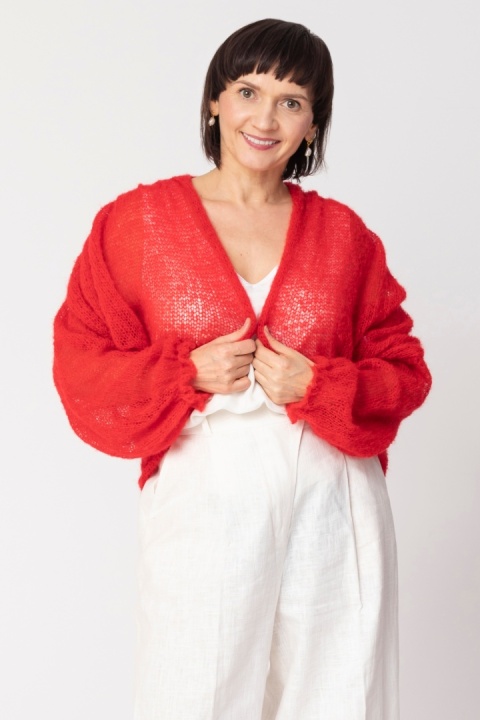 Lekki sweter mgła Klara - Czerwony