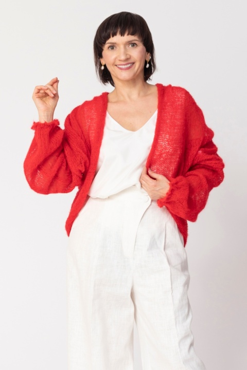 Lekki sweter mgła Klara - Czerwony