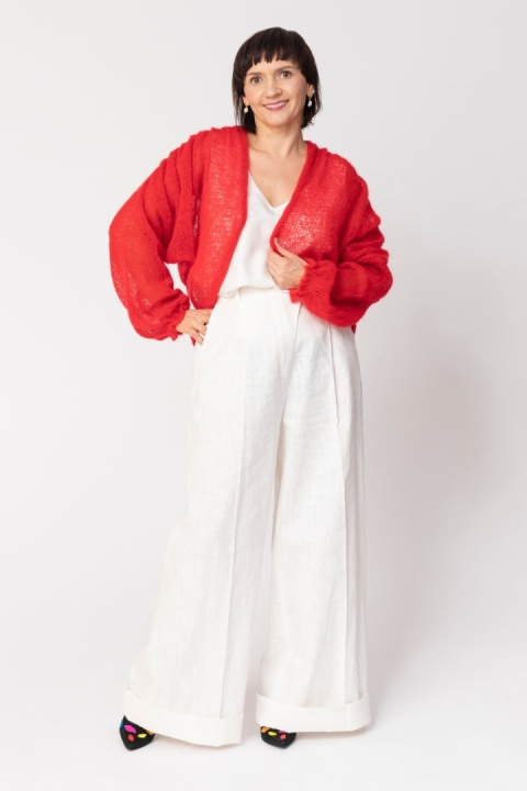 Lekki sweter mgła Klara - Czerwony