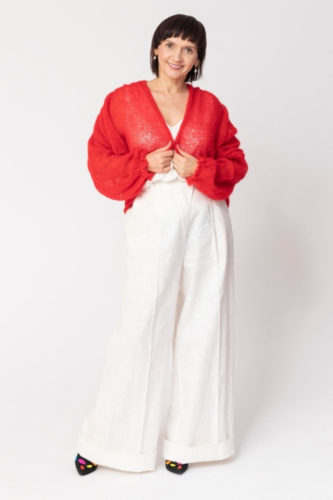 Lekki sweter mgła Klara - Czerwony