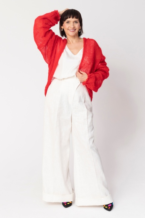 Lekki sweter mgła Klara - Czerwony