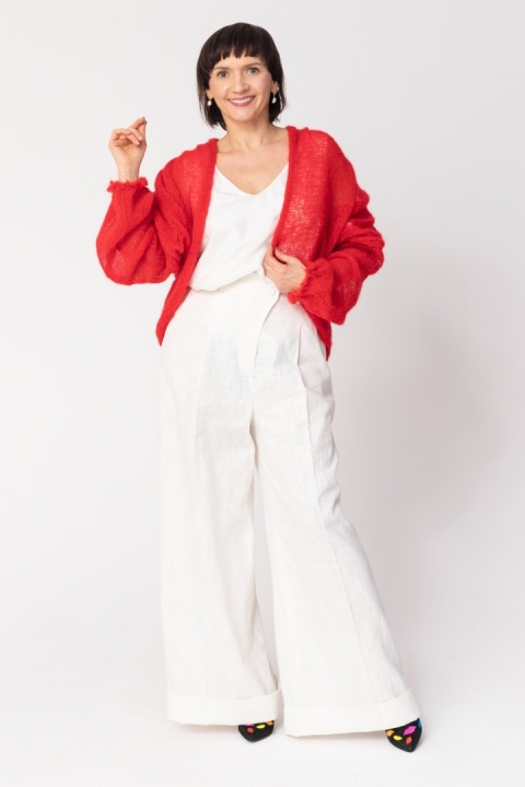 Lekki sweter mgła Klara - Czerwony