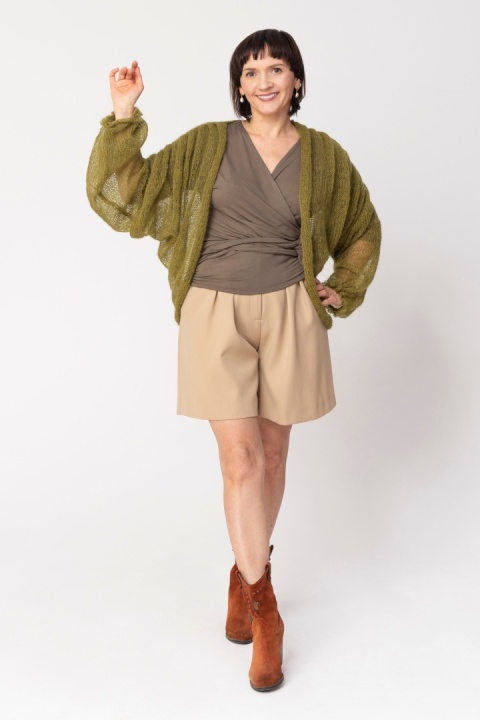 Lekki sweter mgła Klara - Oliwka