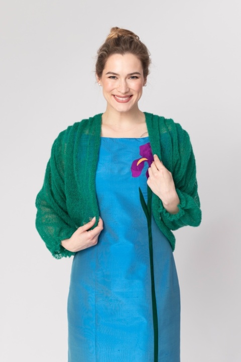 Lekki sweter mgła Klara - Szmaragdowy