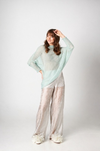 Alpaka sweter Natalia - Miętowy