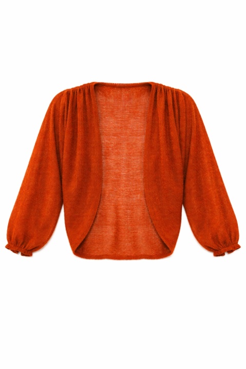 Lekki kardigan wełniany damski Klara - Rudy/Rdza