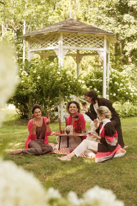 Lekki sweter mgła z paskiem długi - Czekoladowy