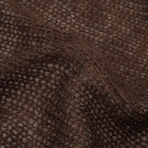 Lekki sweter mgła z paskiem długi - Czekoladowy