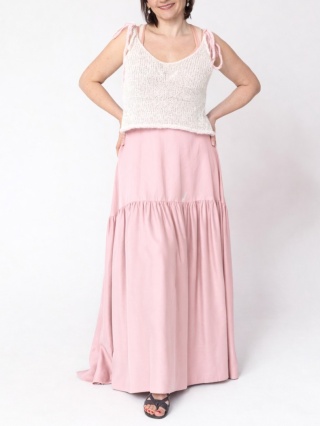 Lekki wełniany top na ramiączkach Lena - Biały