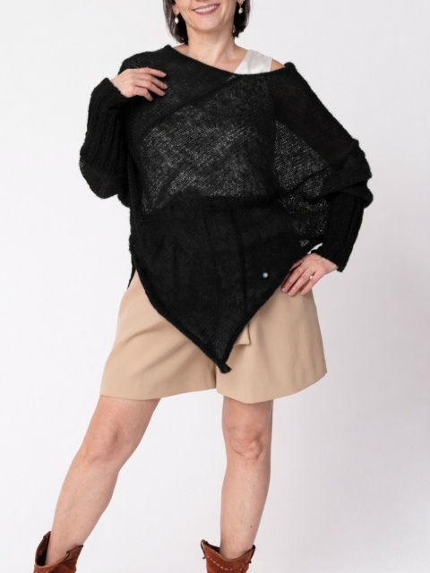 Lekkie ponczo mgła - czarne