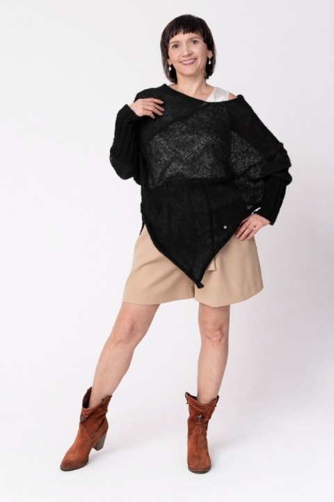 Lekkie ponczo mgła - czarne