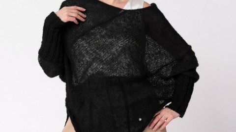 Lekkie ponczo mgła - czarne