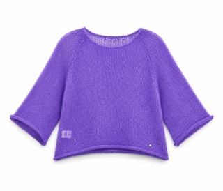 Sweter z szerokimi rękawami 3/4 Oliwia - Ciemny fiolet