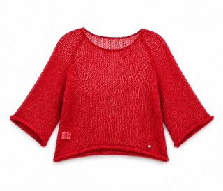Sweter z szerokimi rękawami 3/4 Oliwia - Czerwony