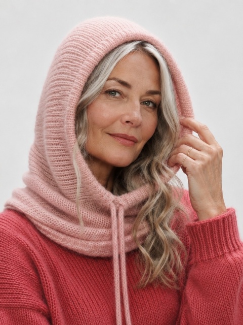 Alpaka Balaclava - jasny róż
