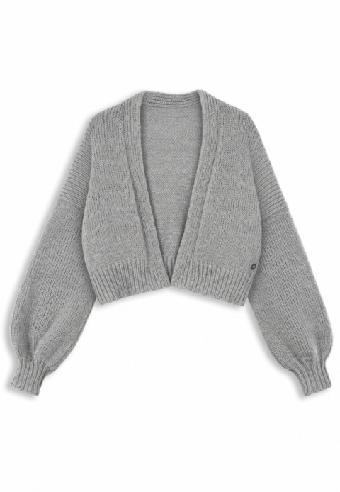 Kardigan wełniany oversize Rosalia - Szary