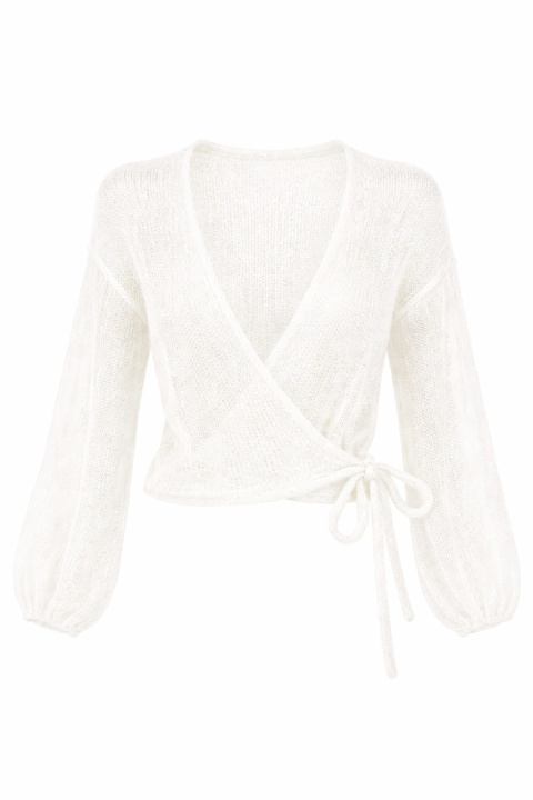 Sweter ślubny kopertowy - Nadia