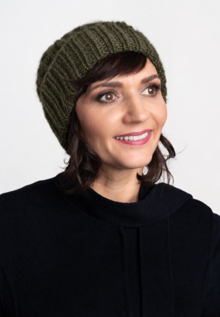 Wełniana czapka Urszula - Khaki