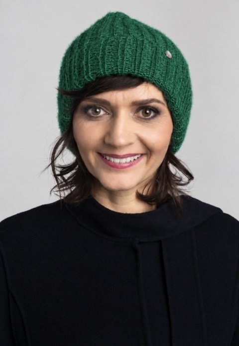 ZESTAW czapka Urszula + szalik - Szmaragdowy