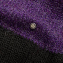 Cuddly long striped cardigan - Purple