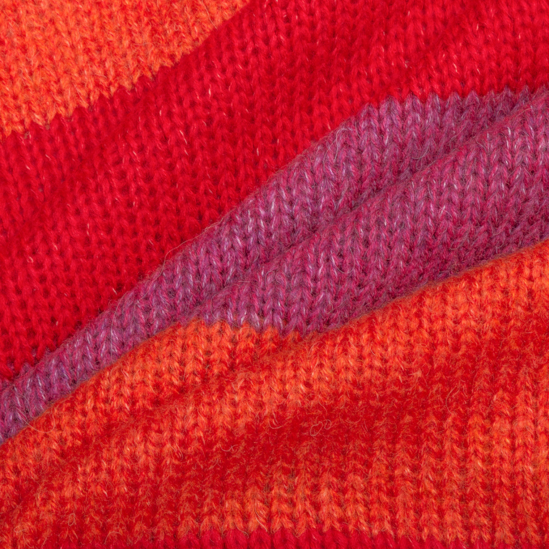 Cuddly long striped cardigan - Orange