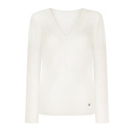Light fog V-neck sweater Lena - White