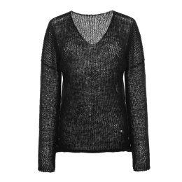 Light fog V-neck sweater Lena - Black