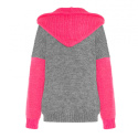 Soft cardigan with a hood two colours - Grey