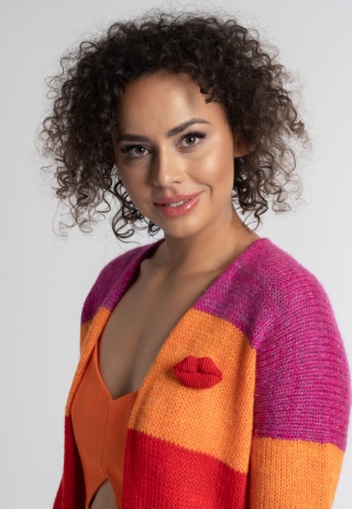 Zalotne Usta Broszka - Czerwony