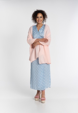 Bawełniany szal-etola z muślinu - Jasnoróżowy