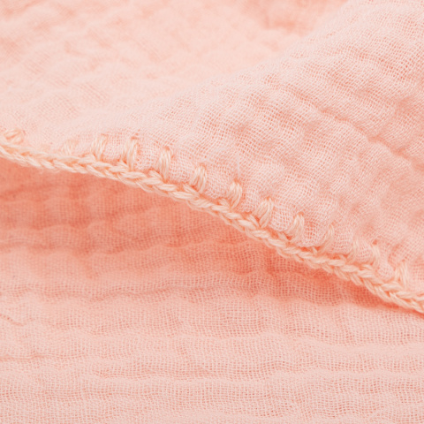 Bawełniany szal-etola z muślinu - Jasnoróżowy