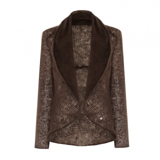 Lekki sweter wełniany damski Reneta - Czekoladowy