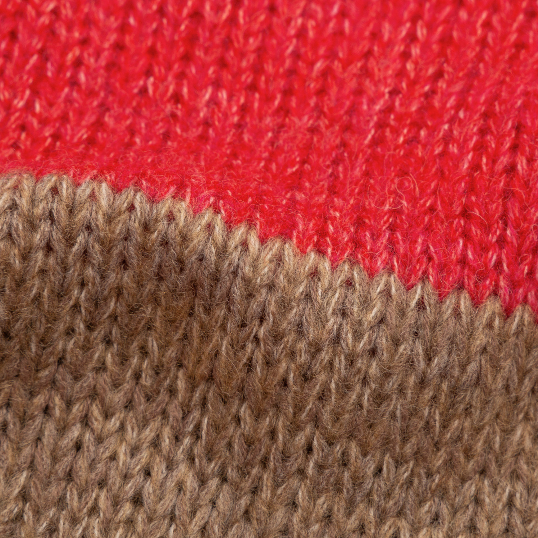 Cuddly long striped cardigan - Raspberry