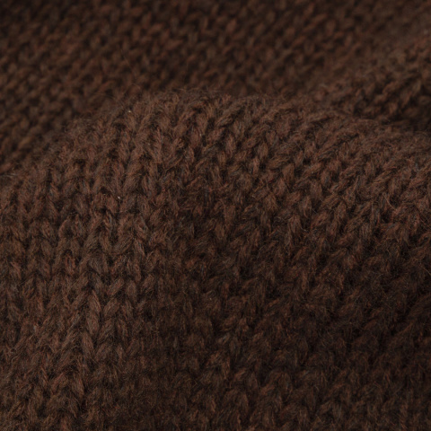 Otulający długi kardigan z kapturem Przystań - Czekoladowy