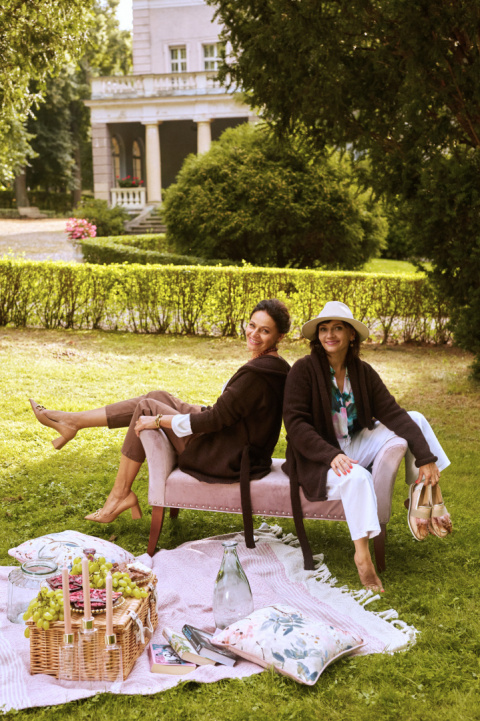 Otulający kardigan szalowy - Czekoladowy