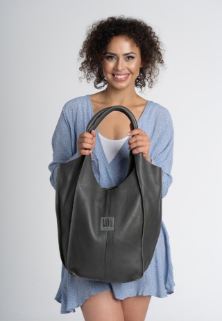 Skórzana torba Malezja - Szara