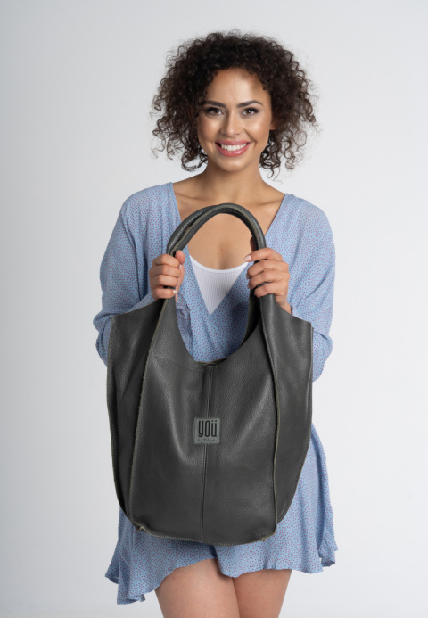 Skórzana torba Malezja - Szara