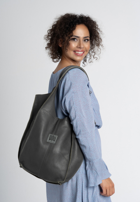 Skórzana torba Malezja - Szara