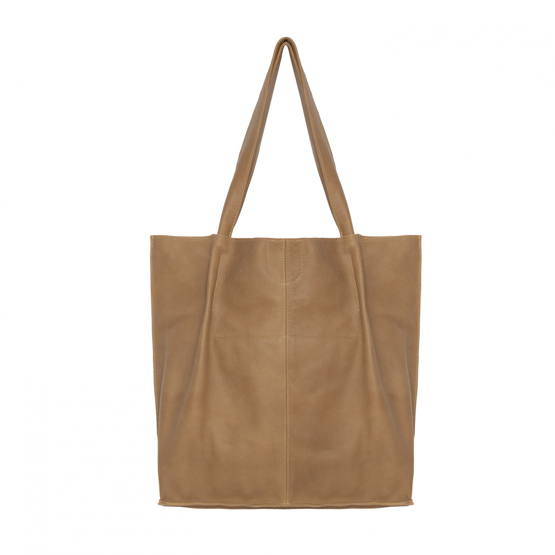 Leather handbag Shopper - Beige