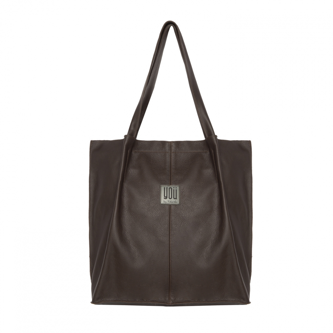 Leather handbag Shopper - Chocolate