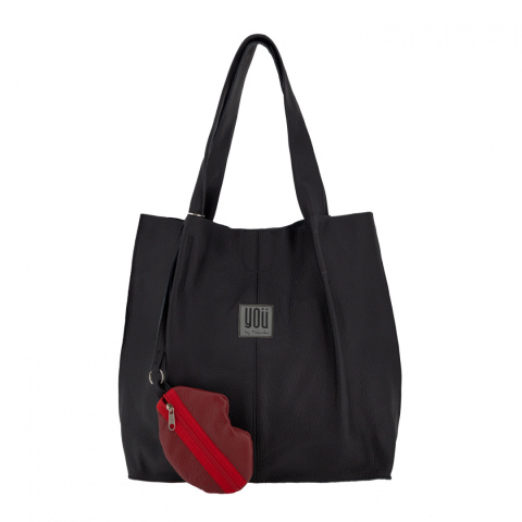 Skórzana torba Shopper - Czarna