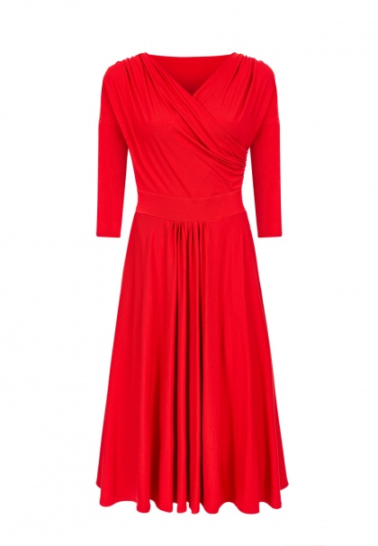 YOU by Ołtarzewska - Sukienka kopertowa dwustronna midi Kate - Czerwona