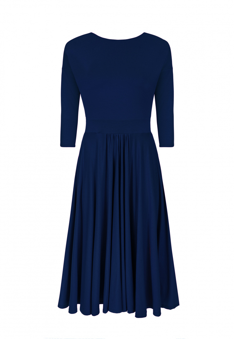 Reversible envelope midi dress Kate - Navy blue