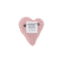 Crochet heart brooch - Light Pink