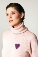 Crochet heart brooch - Purple